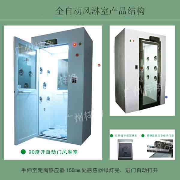 全自動風淋室又叫全自動感應吹淋器、全自動感應風淋門、空氣吹淋室